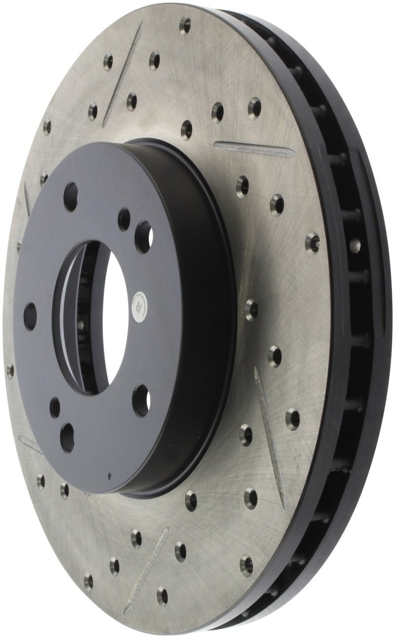 Stoptech - StopTech Power Slot 6/89 - 96 Nissan 300ZX Slotted & Drilled Right Front Rotor - Demon Performance