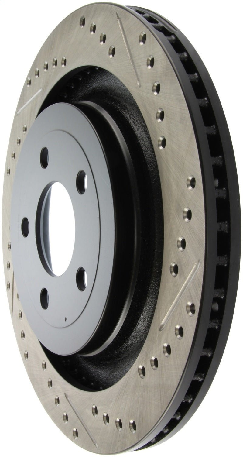 Stoptech - StopTech Slotted & Drilled Sport Brake Rotor - 2015 Ford Mustang GT - Rear Left - Demon Performance