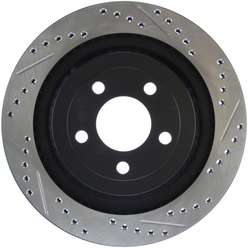 Stoptech - StopTech Slotted & Drilled Sport Brake Rotor - 2015 Ford Mustang GT - Rear Left - Demon Performance