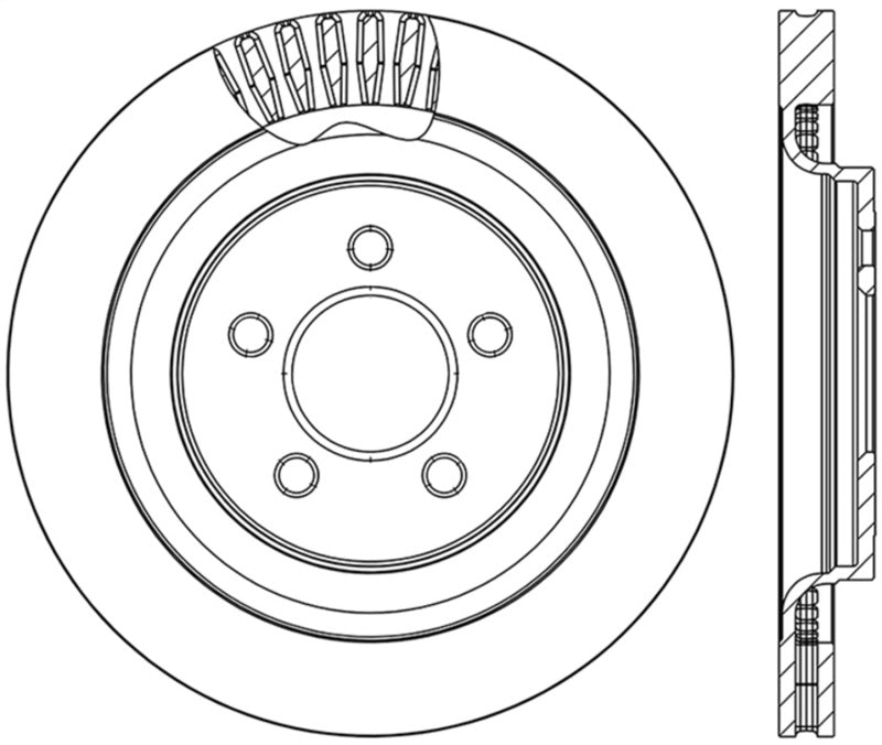 Stoptech - StopTech Slotted & Drilled Sport Brake Rotor - 2015 Ford Mustang GT - Rear Right - Demon Performance