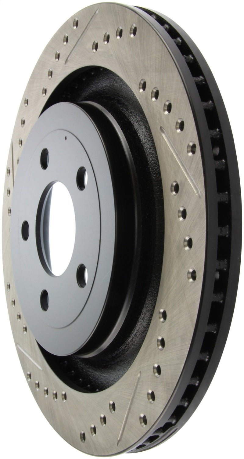 Stoptech - StopTech Slotted & Drilled Sport Brake Rotor - 2015 Ford Mustang GT - Rear Right - Demon Performance