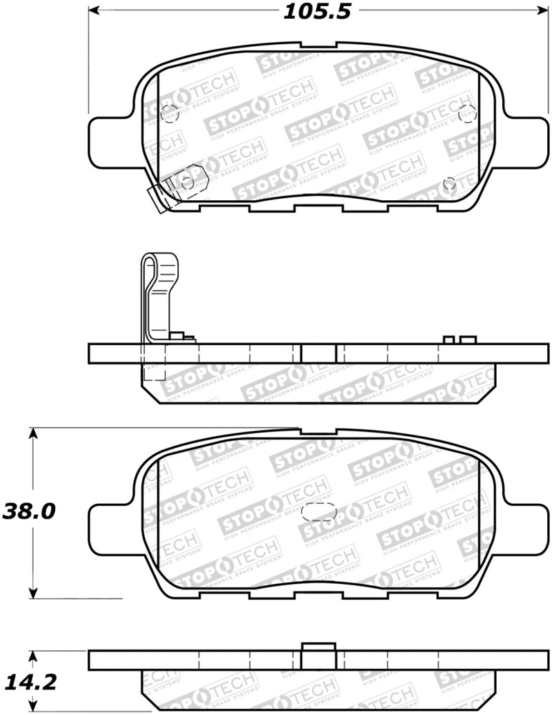 Stoptech - StopTech Sport Performance 10 - 17 Nissan 370Z Rear Brake Pads - Demon Performance
