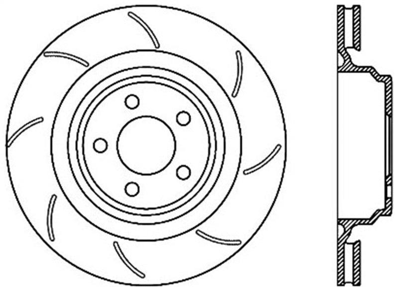 Stoptech - StopTech SportStop 06 - 09 Chrysler SRT - 8 Rear Right Drilled & Slotted Rotor - Demon Performance