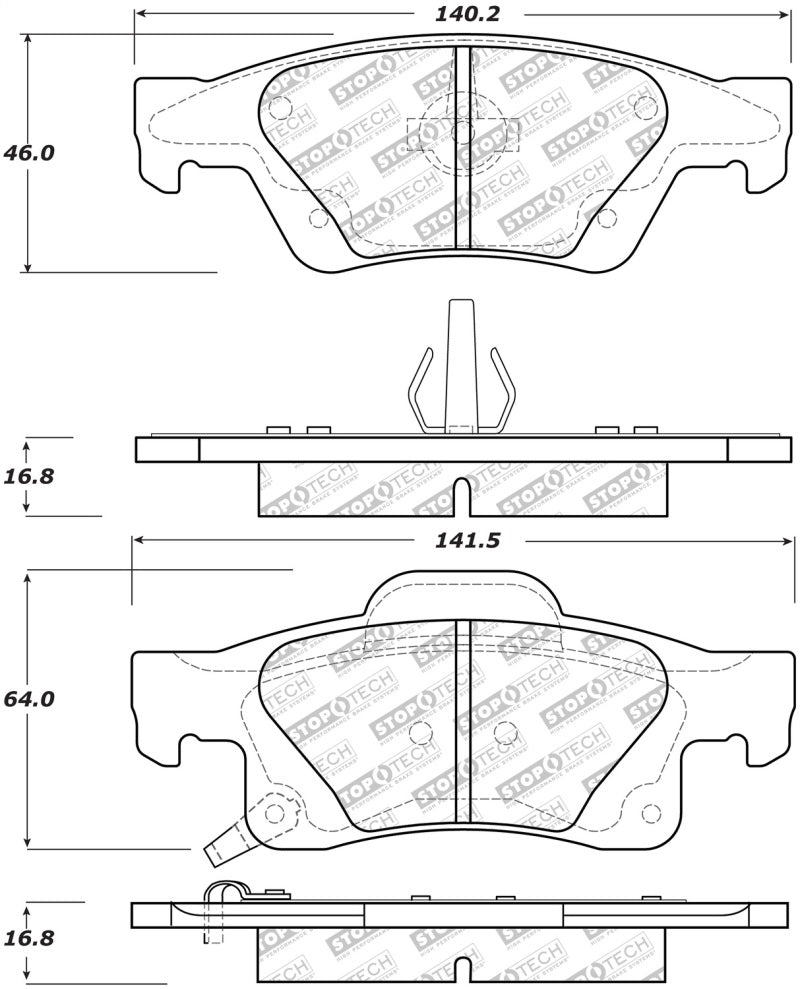 Stoptech - StopTech Street Select Brake Pads w/Hardware - Rear - Demon Performance
