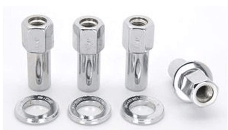 Weld - Weld Open End Lug Nuts w/ Centered Washers 1/2in. RH - 4pk. - Demon Performance