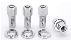 Weld - Weld Open End Lug Nuts w/ Centered Washers 1/2in. RH - 4pk. - Demon Performance