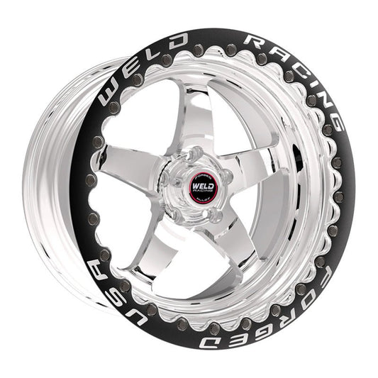 Weld - Weld S71 17x10 / 5x120mm BP / 4.7in. BS Polished Wheel (High Pad) - Black Single Beadlock MT - Demon Performance