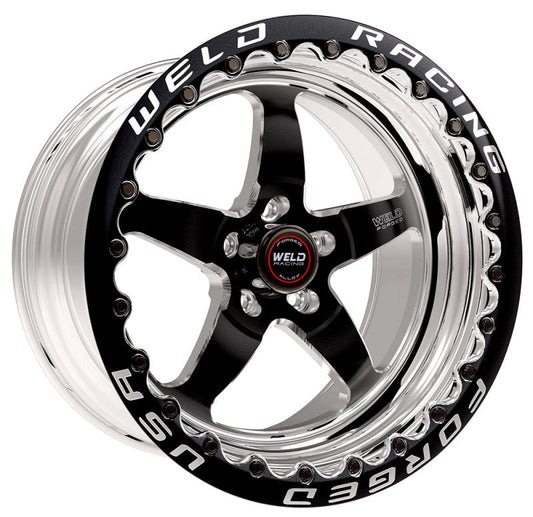 Weld - Weld S71 17x10 / 5x120mm BP / 7.2in. BS Black Wheel (High Pad) - Black Single Beadlock MT - Demon Performance