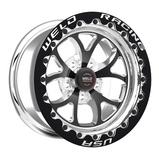 Weld - Weld S76 15x10.33 / 5x4.75 BP / 6.5in. BS Black Wheel (Medium Pad) - Black Single Beadlock MT - Demon Performance