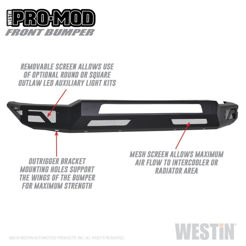 Westin - Westin 2019 Dodge Ram 1500 ( Excludes 1500 Classic & Rebel Models ) Pro - Mod Front Bumper - Demon Performance