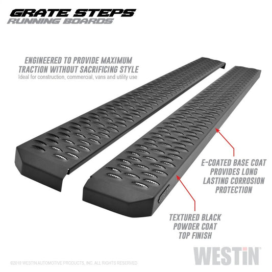 Westin - Westin Grate Steps Running Boards 68 in - Textured Black - Demon Performance