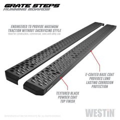 Westin - Westin Grate Steps Running Boards 79 in - Textured Black - Demon Performance