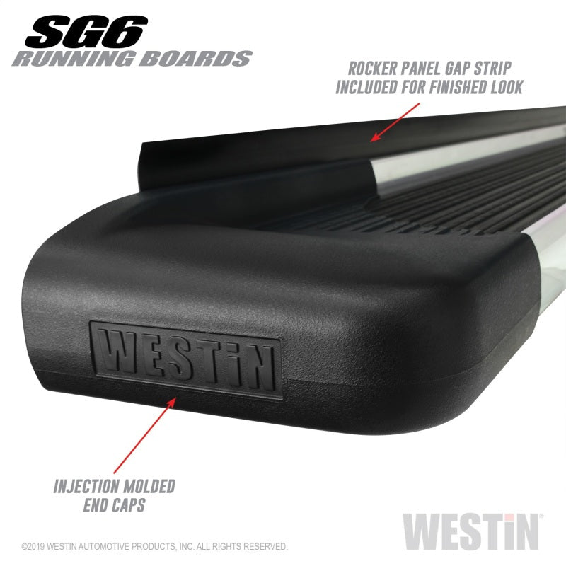 Westin - Westin SG6 Polished Aluminum Running Boards 85.50 in - Demon Performance
