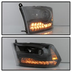 SPYDER - xTune Dodge Ram 13 - 17 ( w/ Factory Projector LED) Projector Headlight - Black HD - JH - DR13 - P - BK - Demon Performance
