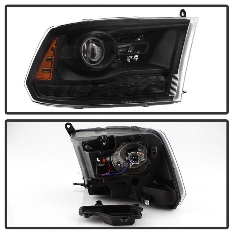 SPYDER - xTune Dodge Ram 13 - 17 ( w/ Factory Projector LED) Projector Headlight - Black HD - JH - DR13 - P - BK - Demon Performance