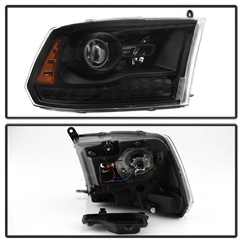 SPYDER - xTune Dodge Ram 13 - 17 ( w/ Factory Projector LED) Projector Headlight - Black HD - JH - DR13 - P - BK - Demon Performance