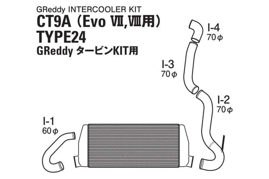 GReddy 05-07 Mitsubishi Evolution 9 (CT9A) Intercooler Kit L600/ H284 / W66 mm