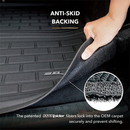3D MAXpider - 3D Maxpider 11 - 23 Dodge Challenger W/ Subwoofer Kagu Black Cross Fold Cargo Liner - Demon Performance