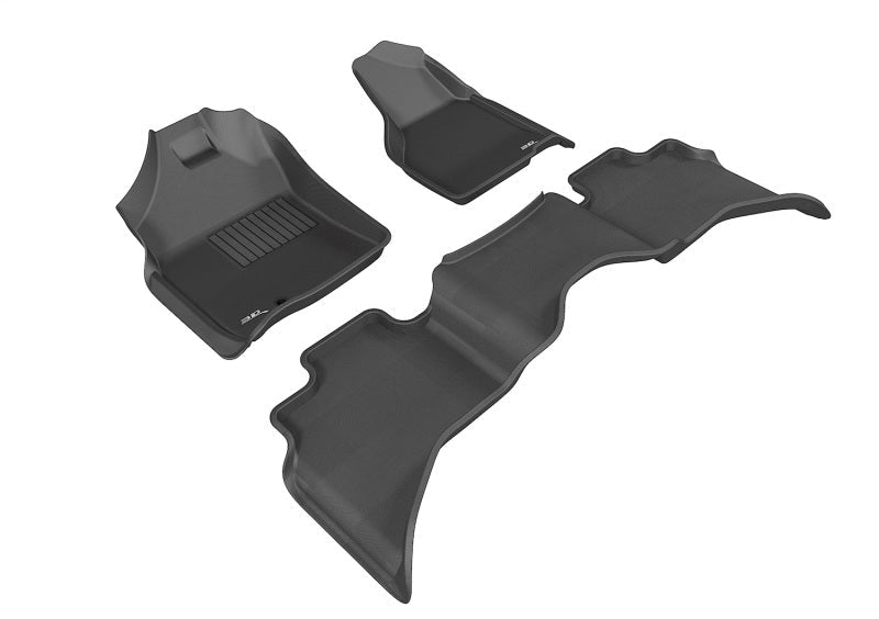 3D MAXpider - 3D MAXpider 2009-2012 Dodge Ram 1500 Quad Cab Kagu 1st & 2nd Row Floormats - Black - Demon Performance