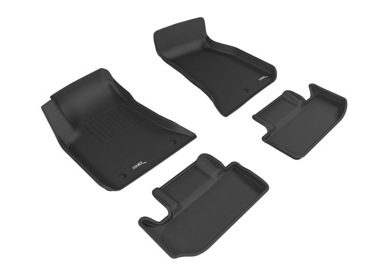 3D MAXpider - 3D MAXpider 2011-2014 Dodge Challenger Kagu 1st & 2nd Row Floormats - Black - Demon Performance