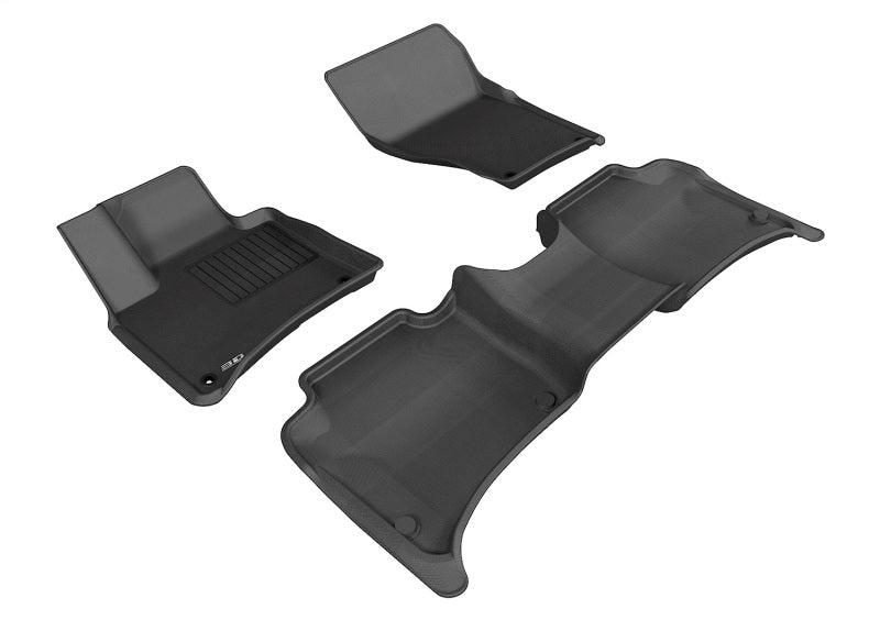 3D MAXpider - 3D MAXpider 2011-2017 Volkswagen Touareg Kagu 1st & 2nd Row Floormats - Black - Demon Performance