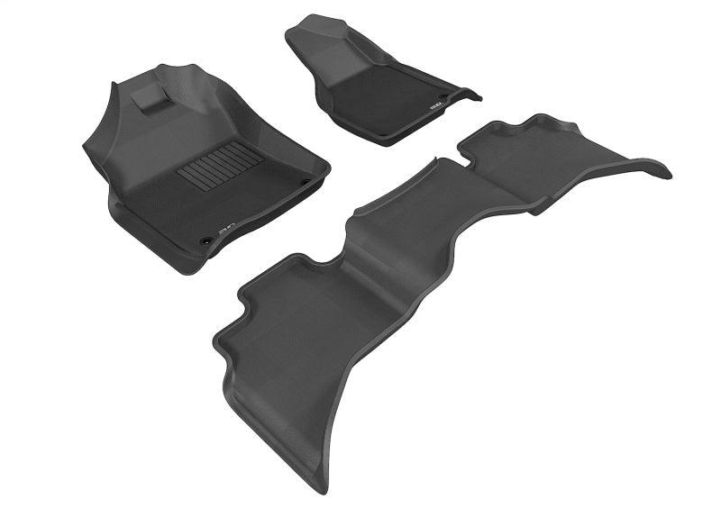 3D MAXpider - 3D MAXpider 2012-2020 Dodge Ram 1500 Quad Cab Kagu 1st & 2nd Row Floormats - Black - Demon Performance