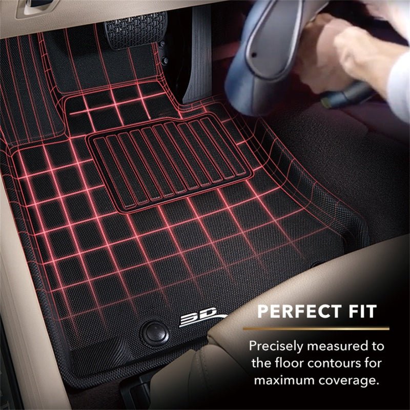 3D MAXpider - 3D MAXpider 2015-2020 Ford Mustang Kagu 1st & 2nd Row Floormats - Black - Demon Performance