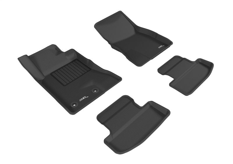 3D MAXpider - 3D MAXpider 2015-2020 Ford Mustang Kagu 1st & 2nd Row Floormats - Black - Demon Performance