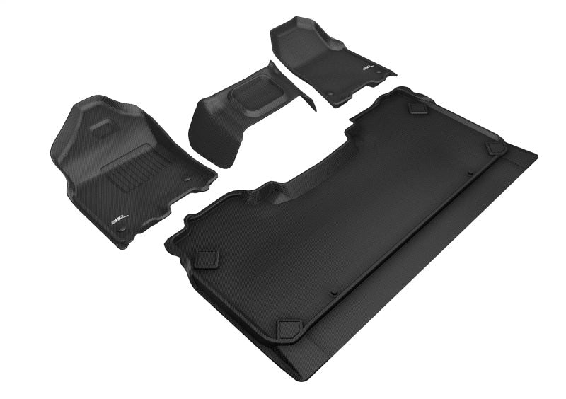3D MAXpider - 3D MAXpider 2019-2020 Dodge Ram 1500 Crew Cab Kagu 1st & 2nd Row Floormats - Black - Demon Performance
