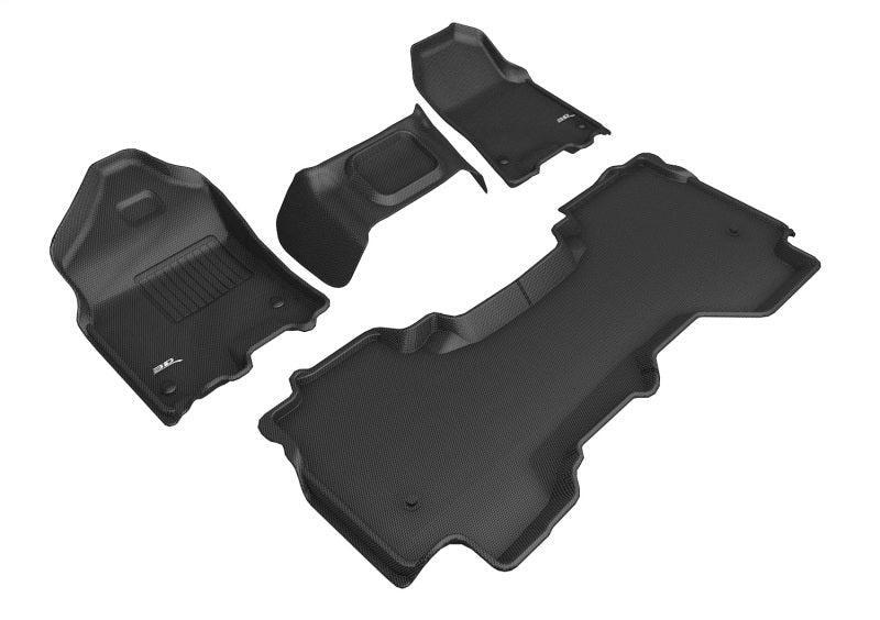 3D MAXpider - 3D MAXpider 2019-2020 Dodge Ram 1500 Quad Cab Kagu 1st & 2nd Row Floormats - Black - Demon Performance