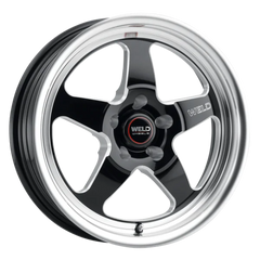 Weld S155 17x10 Ventura Drag 5x120 ET42 BS7.25 Gloss BLK MIL DIA 78.1