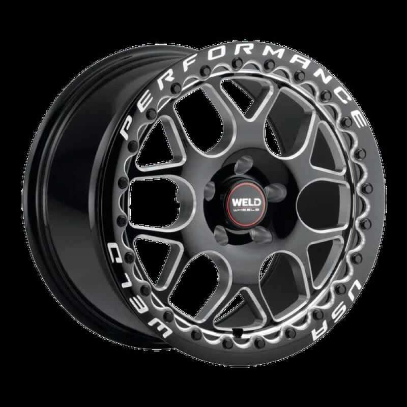 Weld Solana Beadlock 17x11 / 5x115 BP / ET0 / 78.1mm Bore - Gloss Black MIL DIA Wheel