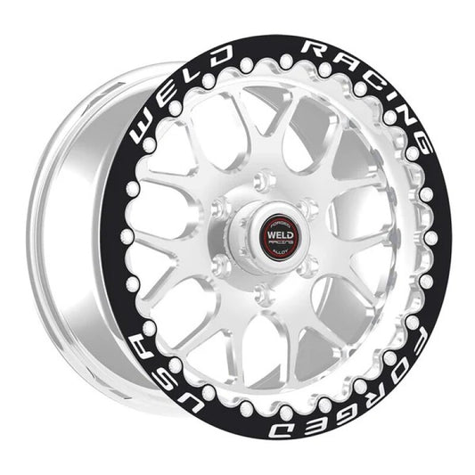 Weld S77 HD 17x7 / 5x135 BP / 4.2in. BS Polished Wheel (HD Low Pad) - Polish Single Beadlock MT