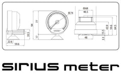GReddy Sirius Meter - Turbo Boost 74mm Analog Display Gauge (w/Boost Sensor & Harness Set)