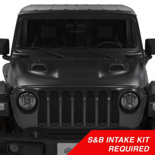 S&B - Air Hood Scoop System for 18 - 22 Wrangler JL Rubicon 2.0L, 3.6L, 20 - 22 Jeep Gladiator 3.6L S&B Intake Required - Demon Performance