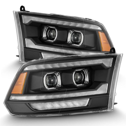 AlphaRex - AlphaRex 09 - 18 Dodge Ram 2500 LUXX LED Proj Headlights Plank Style Blk w/Activ Light/Seq Signal/DRL - Demon Performance