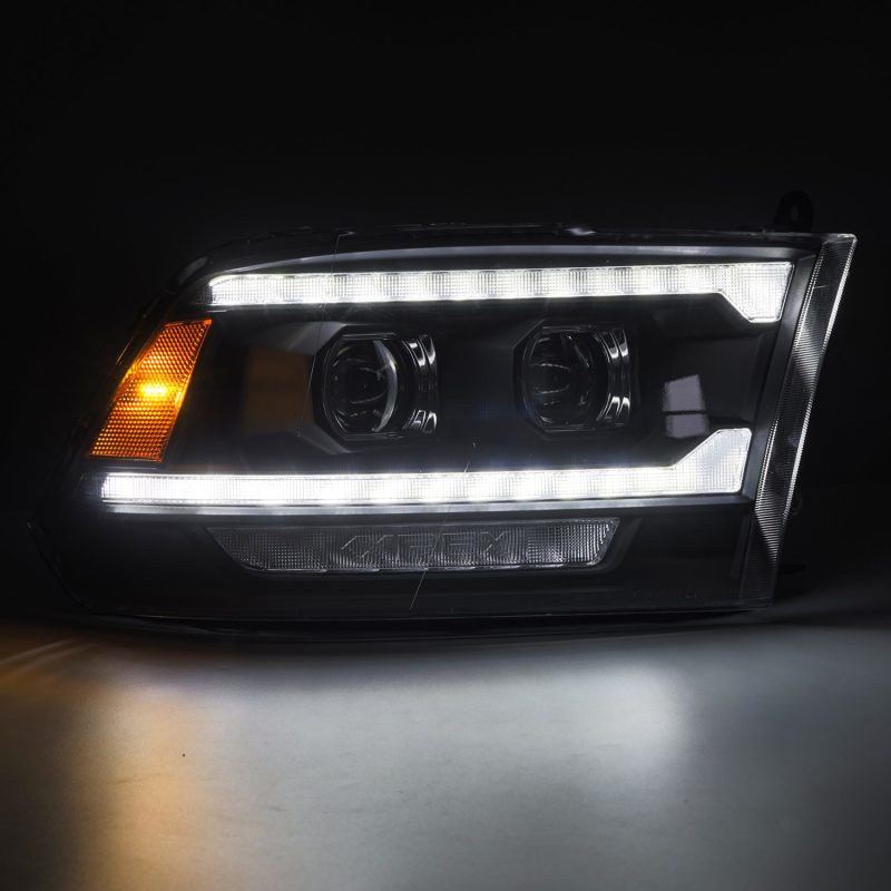 AlphaRex - AlphaRex 09 - 18 Dodge Ram 2500 LUXX LED Proj Headlights Plank Style Blk w/Activ Light/Seq Signal/DRL - Demon Performance