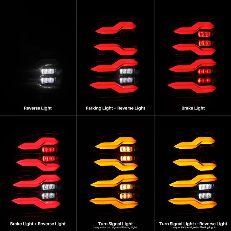 AlphaRex - AlphaRex 09 - 18 Dodge Ram Luxx - Series LED Tail Lights Black w/ Activation Light & Sequential Signal - Demon Performance