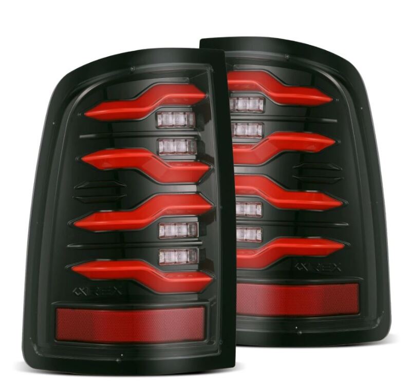 AlphaRex - AlphaRex 09 - 18 Dodge RAM LUXX - Series LED Taillights Black Red w/Actv Light & SS - Demon Performance