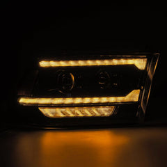 AlphaRex - AlphaRex 09 - 18 RAM 1500 PRO - Series Proj Headlights Alpha - Black w/Sequential Signal & Top/Middle DRL - Demon Performance