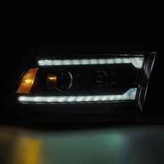 AlphaRex - AlphaRex 09 - 18 RAM 1500 PRO - Series Proj Headlights Alpha - Black w/Sequential Signal & Top/Middle DRL - Demon Performance