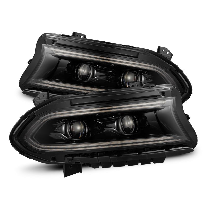 AlphaRex - AlphaRex 15 - 23 Dodge Charger LUXX LED Proj Headlights Alpha - Black w/Actv Light & Seq.Sig / SB DRL - Demon Performance