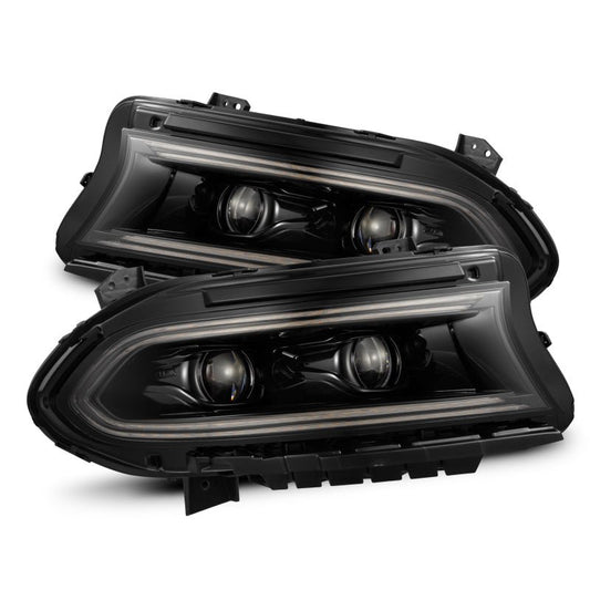 AlphaRex - AlphaRex 15 - 23 Dodge Charger LUXX LED Proj Headlights Alpha - Black w/Actv Light & Seq.Sig / SB DRL - Demon Performance