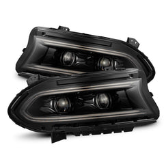 AlphaRex - AlphaRex 15 - 23 Dodge Charger LUXX LED Proj Headlights Alpha - Black w/Actv Light & Seq.Sig / SB DRL - Demon Performance