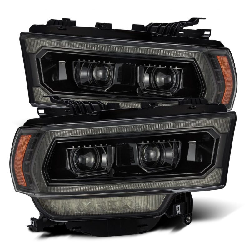AlphaRex - AlphaRex 19 - 21 Ram 2500 LUXX LED Proj Headlights Plank Style Alpha Blk w/Activ Light/Seq Signal/DRL - Demon Performance