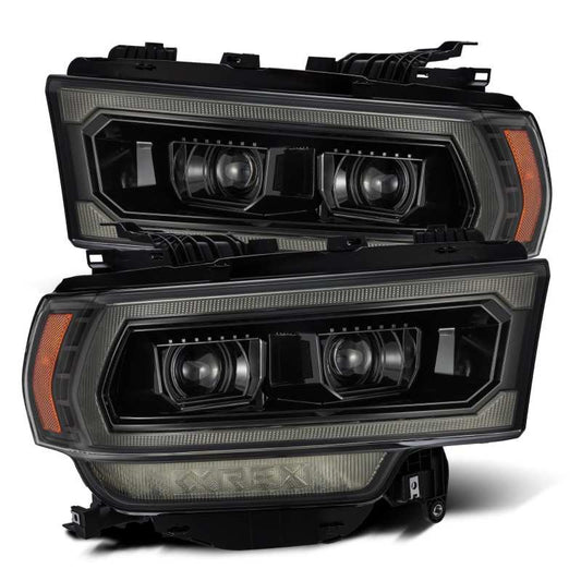 AlphaRex - AlphaRex 19 - 21 Ram 2500 LUXX LED Proj Headlights Plank Style Alpha Blk w/Activ Light/Seq Signal/DRL - Demon Performance