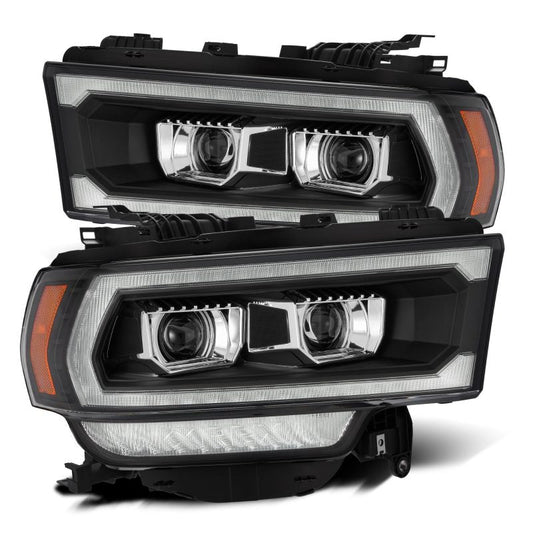 AlphaRex - AlphaRex 19 - 21 Ram 2500 LUXX LED Proj Headlights Plank Style Black w/Activ Light/Seq Signal/DRL - Demon Performance