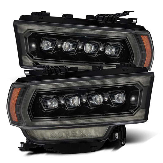 AlphaRex - AlphaRex 19 - 21 Ram 2500 NOVA LED Proj Headlights Plank Style Alpha Blk w/Activ Light/Seq Signal/DRL - Demon Performance
