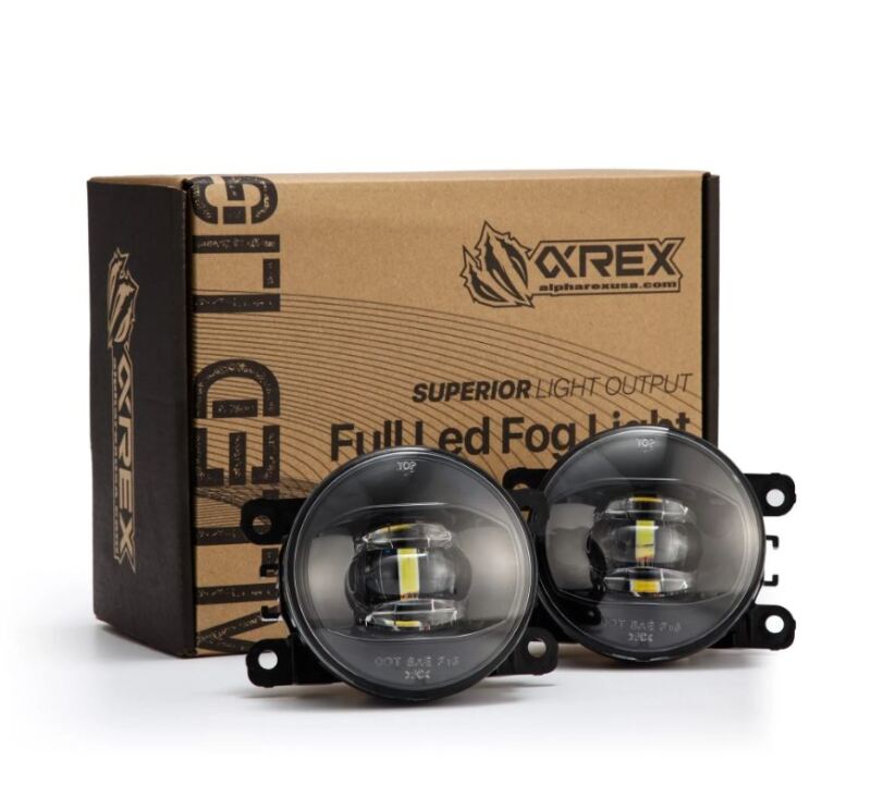 AlphaRex - AlphaRex Universal Acura/Ford/Honda/Subaru/Nissan DoubleTap Dual Color LED Proj Fog Lights - Wt/Ambr - Demon Performance