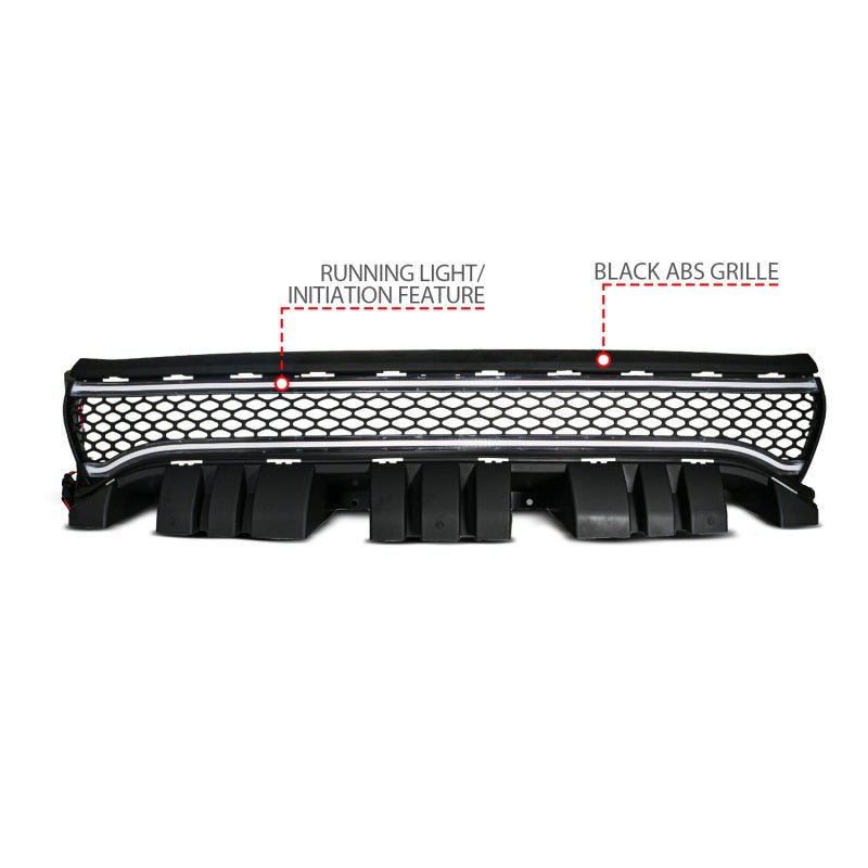 ANZO - ANZO 15 - 23 Dodge Charger Black LED Grille w/ Initiation & Running Light/DRL Bar - Demon Performance